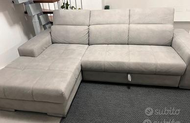 Divano con chaise longue Rivestimento fibra taupe