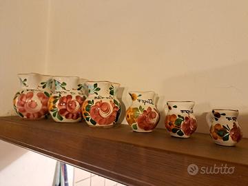Set boccali Friulani in ceramica dipinta a mano