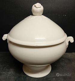 GINORI antica zuppiera smalto bianco 1880/1930