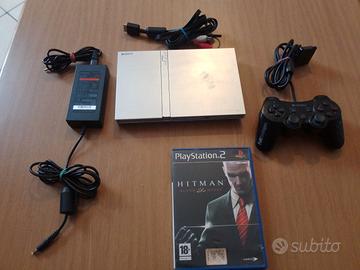 PS2 Slim SCPH-70004 Argento + Hitman Blood Money