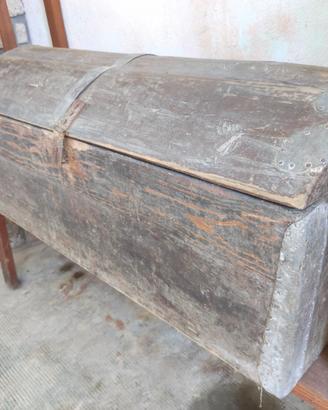 Baule antico in legno, forziere 1880