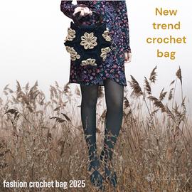 borsa uncinetto nera