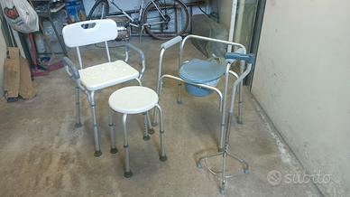 sedia doccia e wc  sgabello doccia  bastone