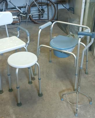 sedia doccia e wc  sgabello doccia  bastone