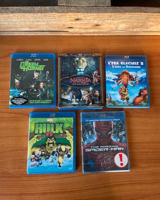 Lotto 5 Film Blu-Ray: Spider-Man, Hulk, Narnia ecc