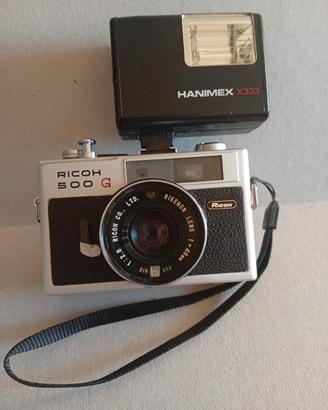 Fotocamera analogica Ricoh 500G  con flash Hanimex