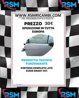 PORTIERA COMPLETA LATO GUIDA SMART 451