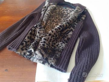 cardigan in ecopelliccia
