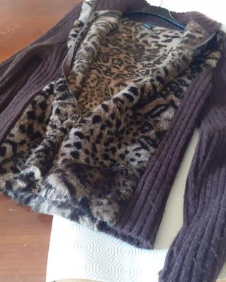 cardigan in ecopelliccia