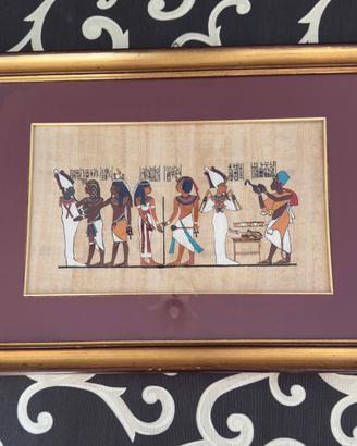 Quadro antico Egitto su vero papiro