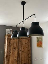 Lampadario a 3 luci in stile industiale