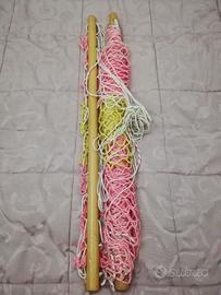Amaca A Rete Vintage Gialla Rosa 
