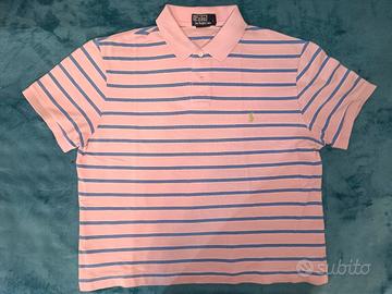 Polo Ralph Lauren original rosa blu a strisce (L)