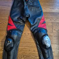 Dainese pantaloni pelle taglia 46 nero rosso 