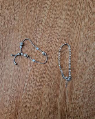 Lotto 2 bracciali bigiotteria argento