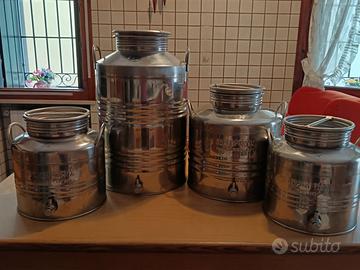 CONTENITORI/FUSTI IN ACCIAIO INOX PER OLIO D'OLIVA