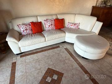 Divano Chateaux d’Ax 280 cm in pelle bianca