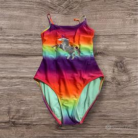 Costume intero multicolor con spalline incrociate