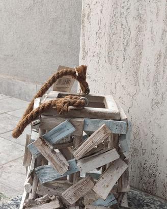 Lanterna legno shabby chic vintage