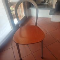 set 4 sedie cucina acciaio e legno 