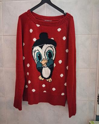 Maglione rosso Terranova Pinguino Taglia M