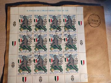 Foglio Francobolli JUVENTUS 2005 Scudetto Revocato