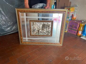 Quadro specchio vintage con bassorilievo