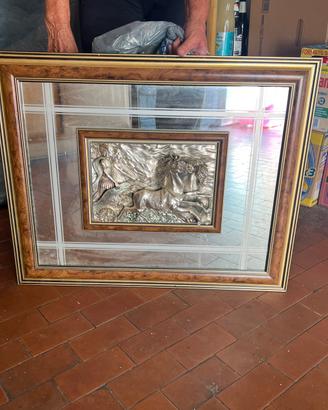 Quadro specchio vintage con bassorilievo