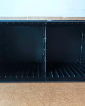 Porta Cd in plastica nero vintage anni 80