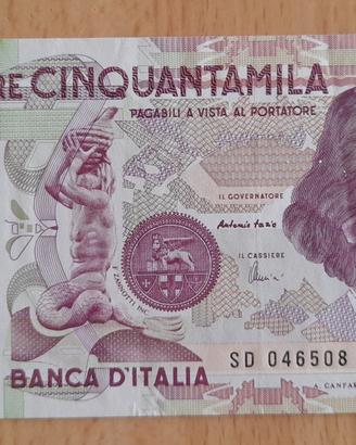 Banconota 50.000 lire da collezione