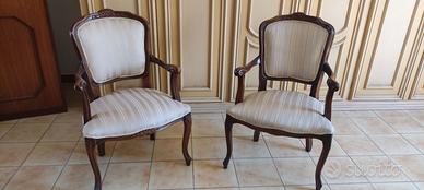 Coppia di Poltroncine Vintage in Stile Luigi XV