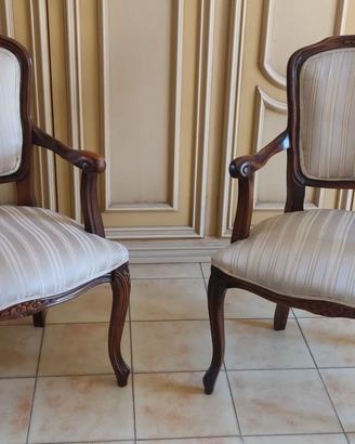 Coppia di Poltroncine Vintage in Stile Luigi XV