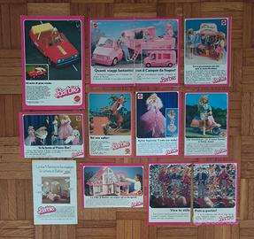 Lotto di 12 Inserti Pubblicitari Barbie Vintage