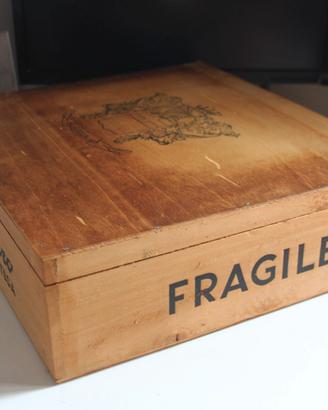 Scatola in Legno Vintage lucca cau siro enoteca -