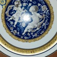 Piatto ceramica dipinto oro zecchino