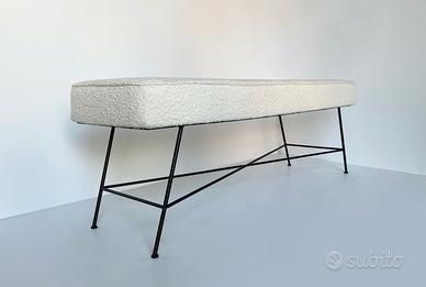 Panca in bouclé bianco - anni 90