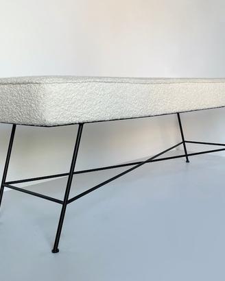 Panca in bouclé bianco - anni 90