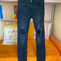 Denim jeans Bershka super skinny nero