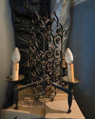 Lampadario in ferro battuto
