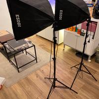 Coppia luci con softbox e stativi ESDDi