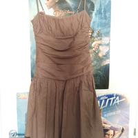 Vestito smanicato color cachi
