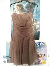 Vestito smanicato color cachi