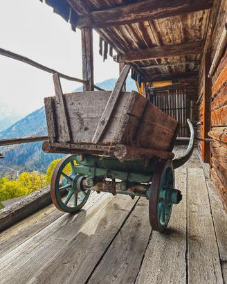 Antico carro agricolo in legno