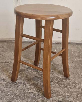 Sgabello in legno h 47 noce chiaro gambe curve 5