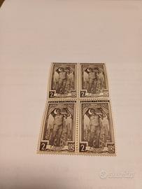 Quartina Francobolli Italia al Lavoro  1950