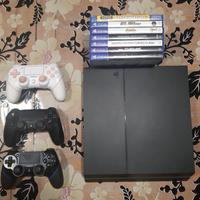 Playstation con giochi e volante
