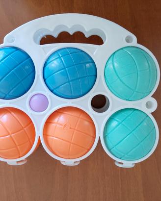 set gioco 6 bocce con pallino e custodia