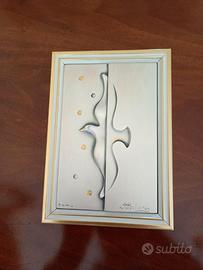 Contenitore "OTTAVIANI"  legno con lamina argento