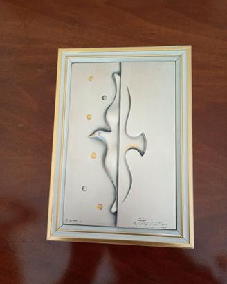 Contenitore "OTTAVIANI"  legno con lamina argento