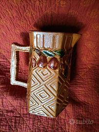 caraffa ceramica effetto barbottino, vintage